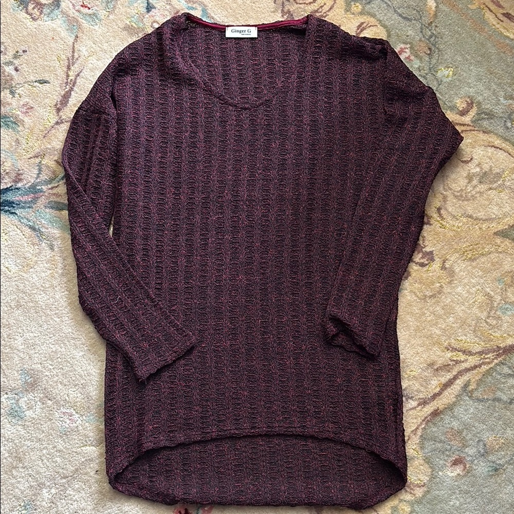 Ginger G. Women's V-Neck Sweater - Purple